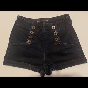 Express Dark Denim Jean Shorts